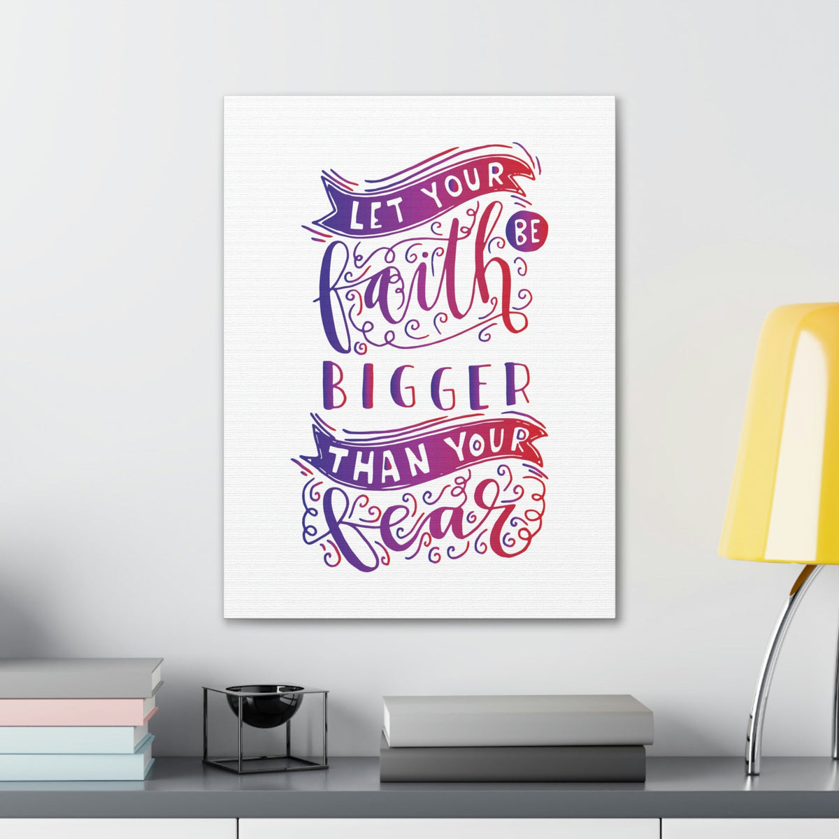 Scripture Walls Faith Bigger Than Your Fear Isaiah 41:10 Pink Christian Wall Art Bible Verse Print Ready to Hang Unframed-Express Your Love Gifts