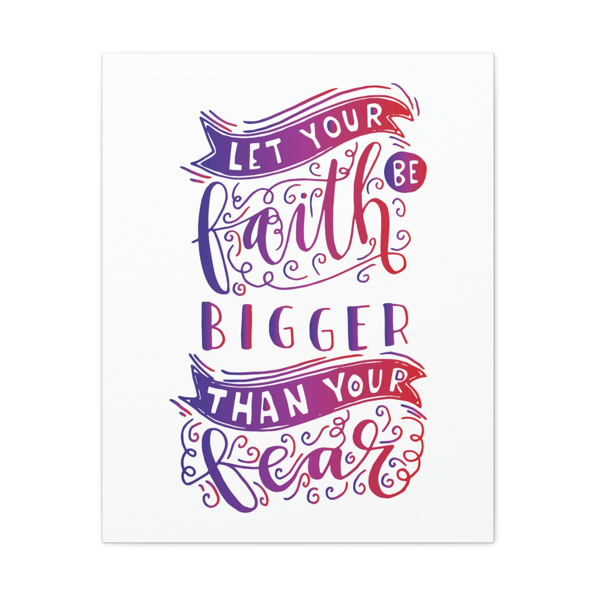 Scripture Walls Faith Bigger Than Your Fear Isaiah 41:10 Pink Christian Wall Art Bible Verse Print Ready to Hang Unframed-Express Your Love Gifts