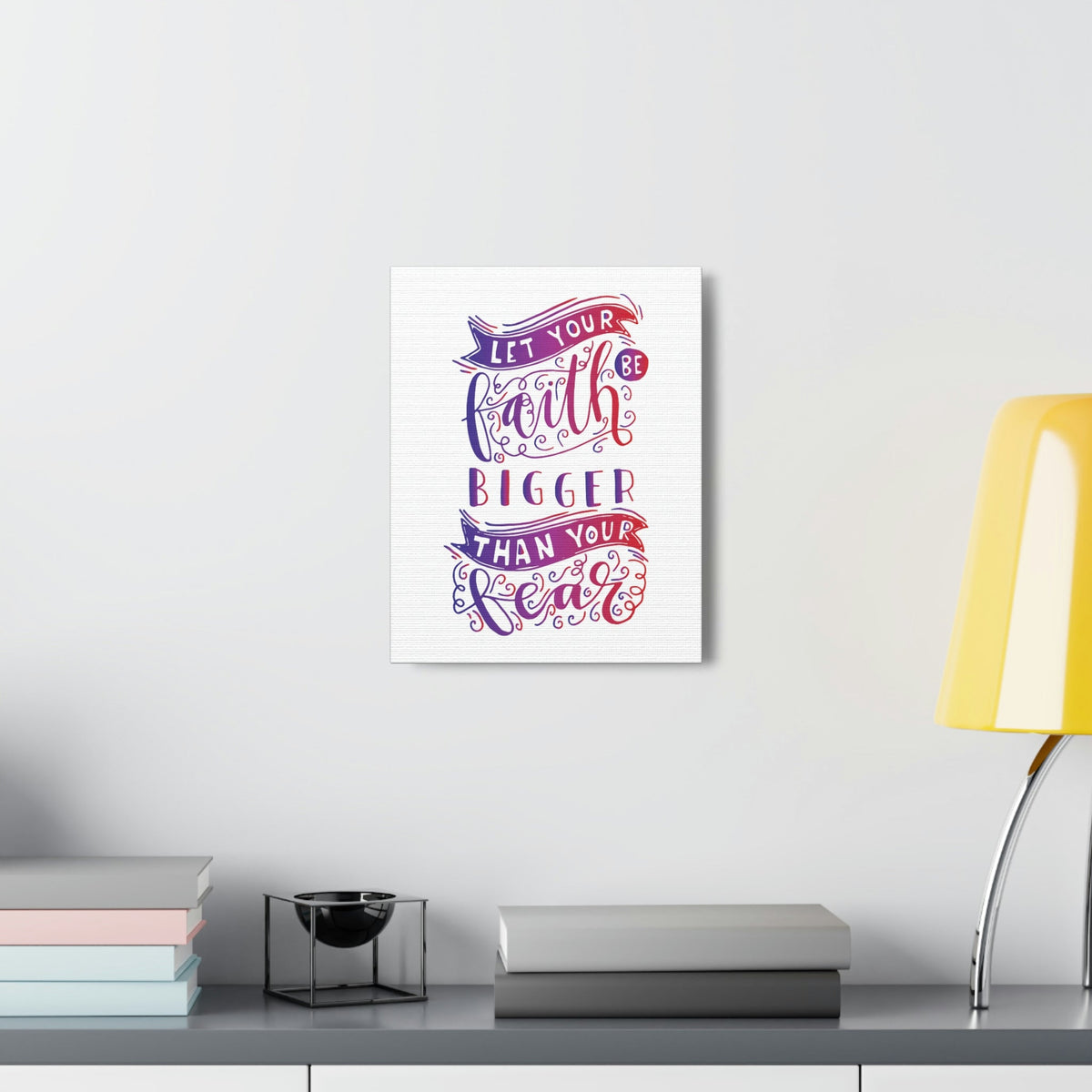 Scripture Walls Faith Bigger Than Your Fear Isaiah 41:10 Pink Christian Wall Art Bible Verse Print Ready to Hang Unframed-Express Your Love Gifts