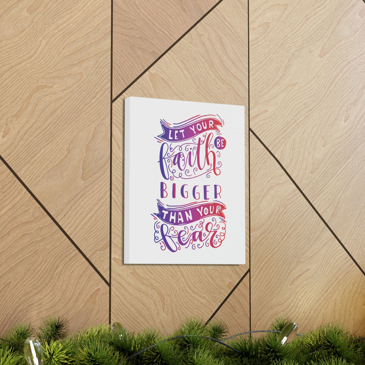 Scripture Walls Faith Bigger Than Your Fear Isaiah 41:10 Pink Christian Wall Art Bible Verse Print Ready to Hang Unframed-Express Your Love Gifts