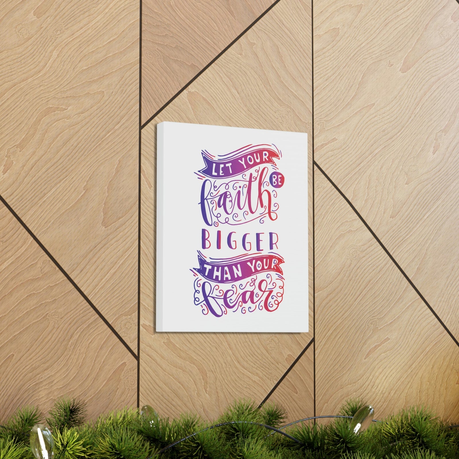 Scripture Walls Faith Bigger Than Your Fear Isaiah 41:10 Pink Christian Wall Art Bible Verse Print Ready to Hang Unframed-Express Your Love Gifts