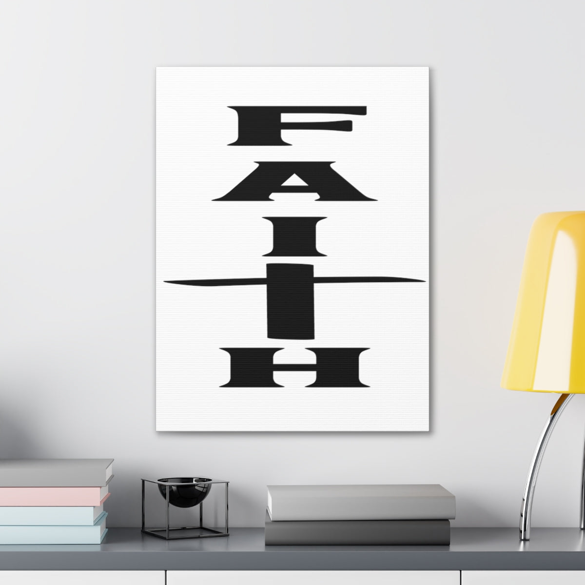Scripture Walls Faith Black 2 Corinthians 5:7 Christian Wall Art Print Ready to Hang Unframed-Express Your Love Gifts