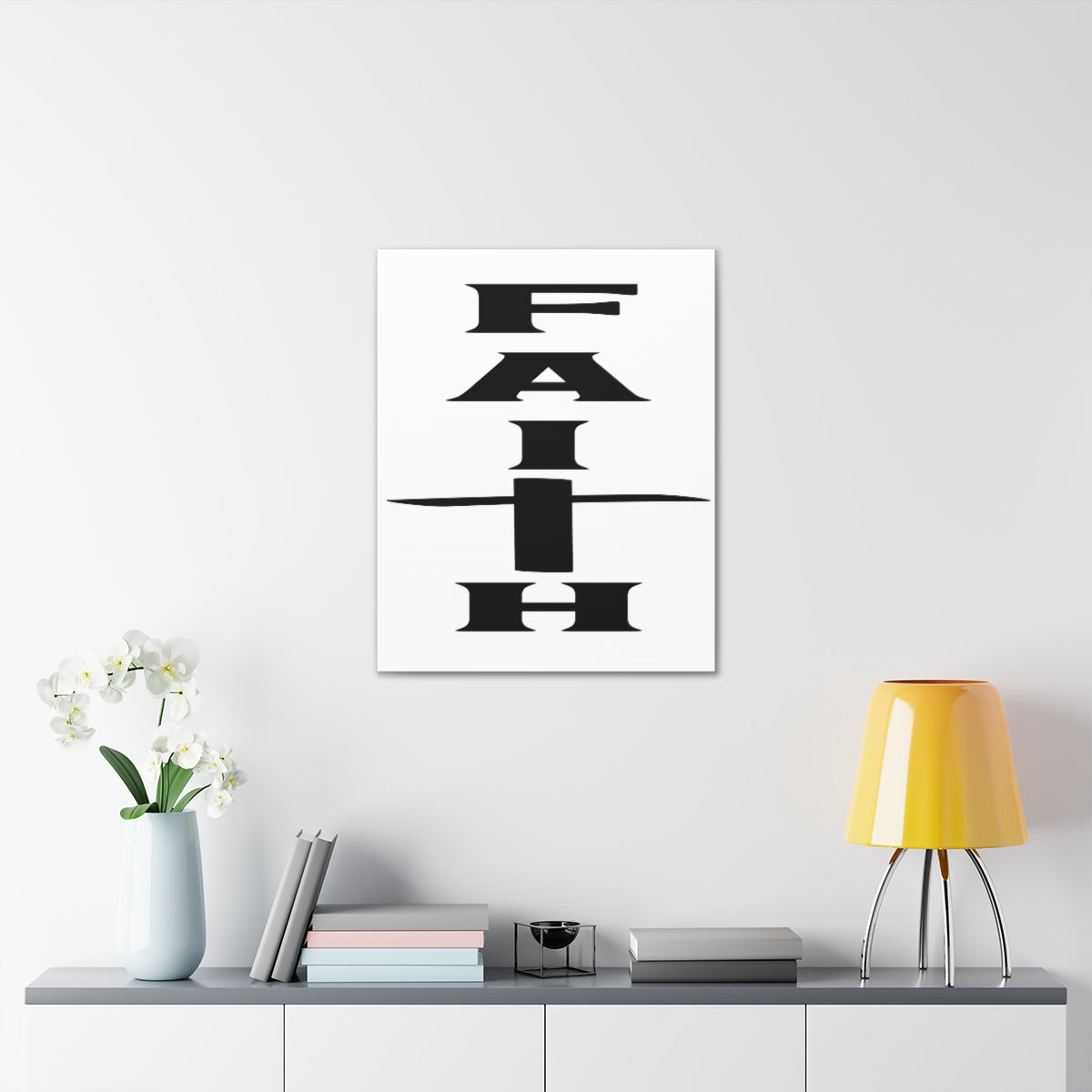Scripture Walls Faith Black 2 Corinthians 5:7 Christian Wall Art Print Ready to Hang Unframed-Express Your Love Gifts