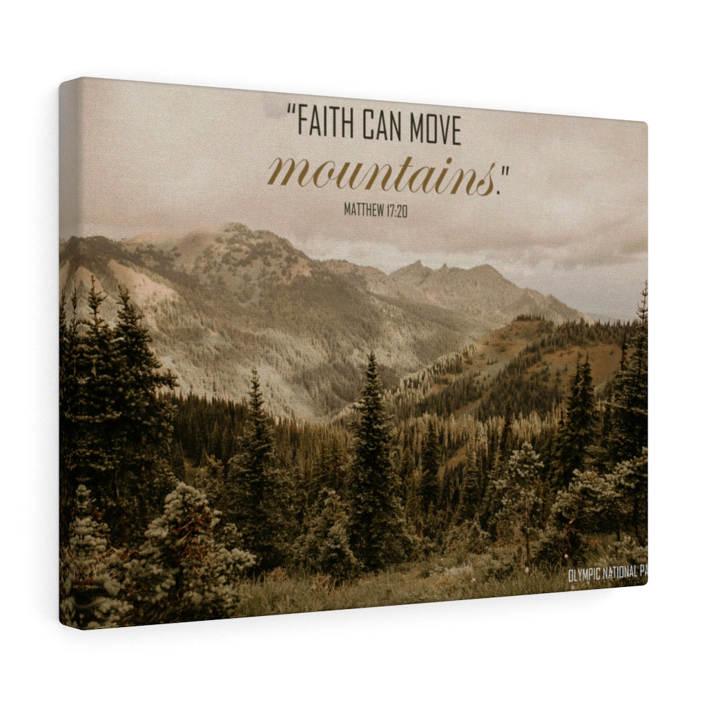 Scripture Walls Faith Can Move Matthew 17:20 Bible Verse Canvas Christian Wall Art Ready to Hang Unframed-Express Your Love Gifts