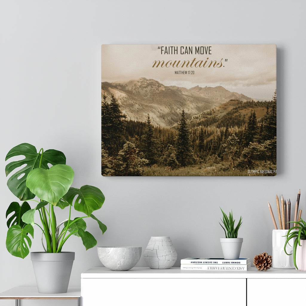 Scripture Walls Faith Can Move Matthew 17:20 Bible Verse Canvas Christian Wall Art Ready to Hang Unframed-Express Your Love Gifts