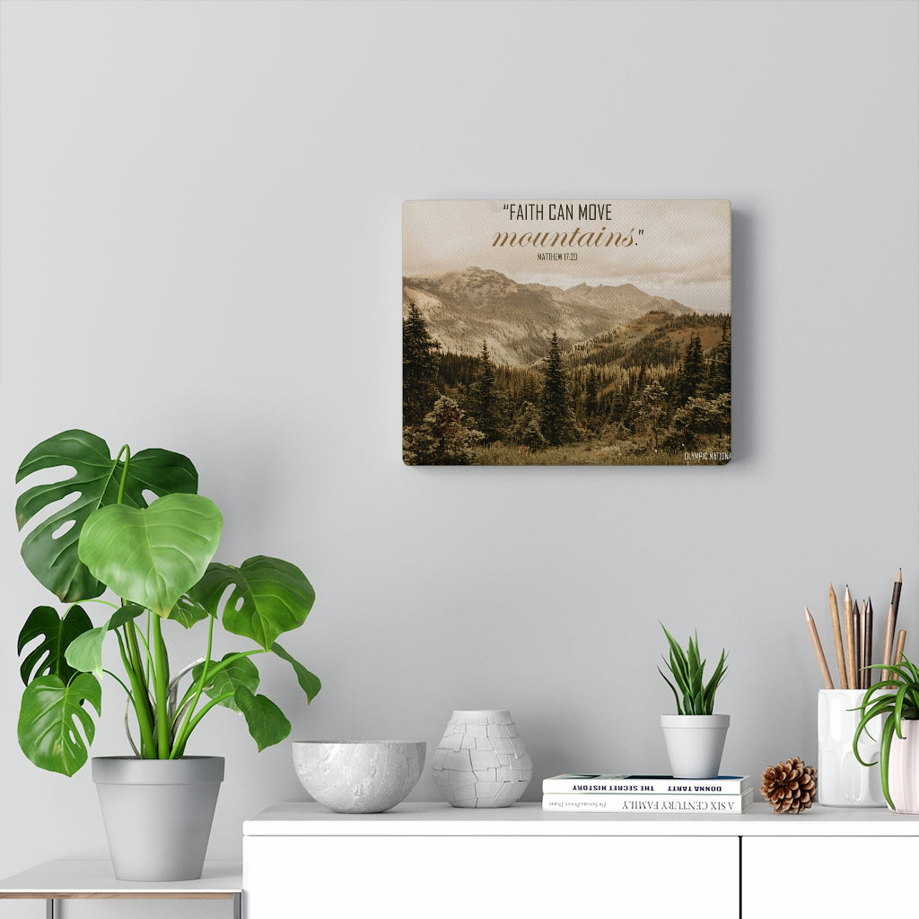 Scripture Walls Faith Can Move Matthew 17:20 Bible Verse Canvas Christian Wall Art Ready to Hang Unframed-Express Your Love Gifts