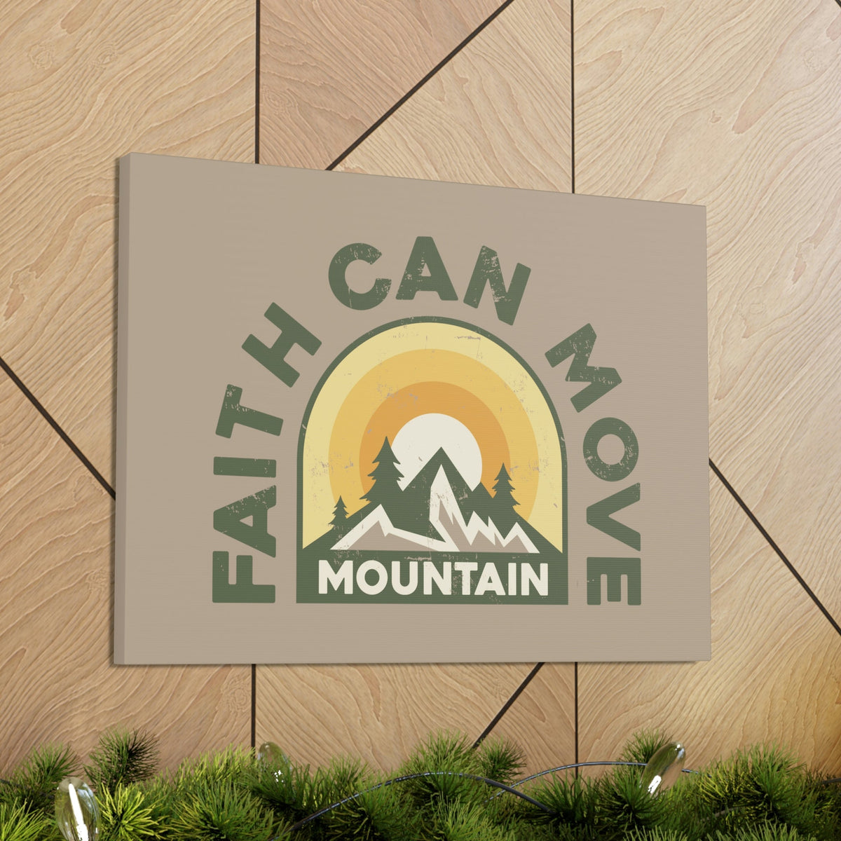 Scripture Walls Faith Can Move Mountain Matthew 21:21 Sun Rise Christian Wall Art Bible Verse Print Ready to Hang Unframed-Express Your Love Gifts