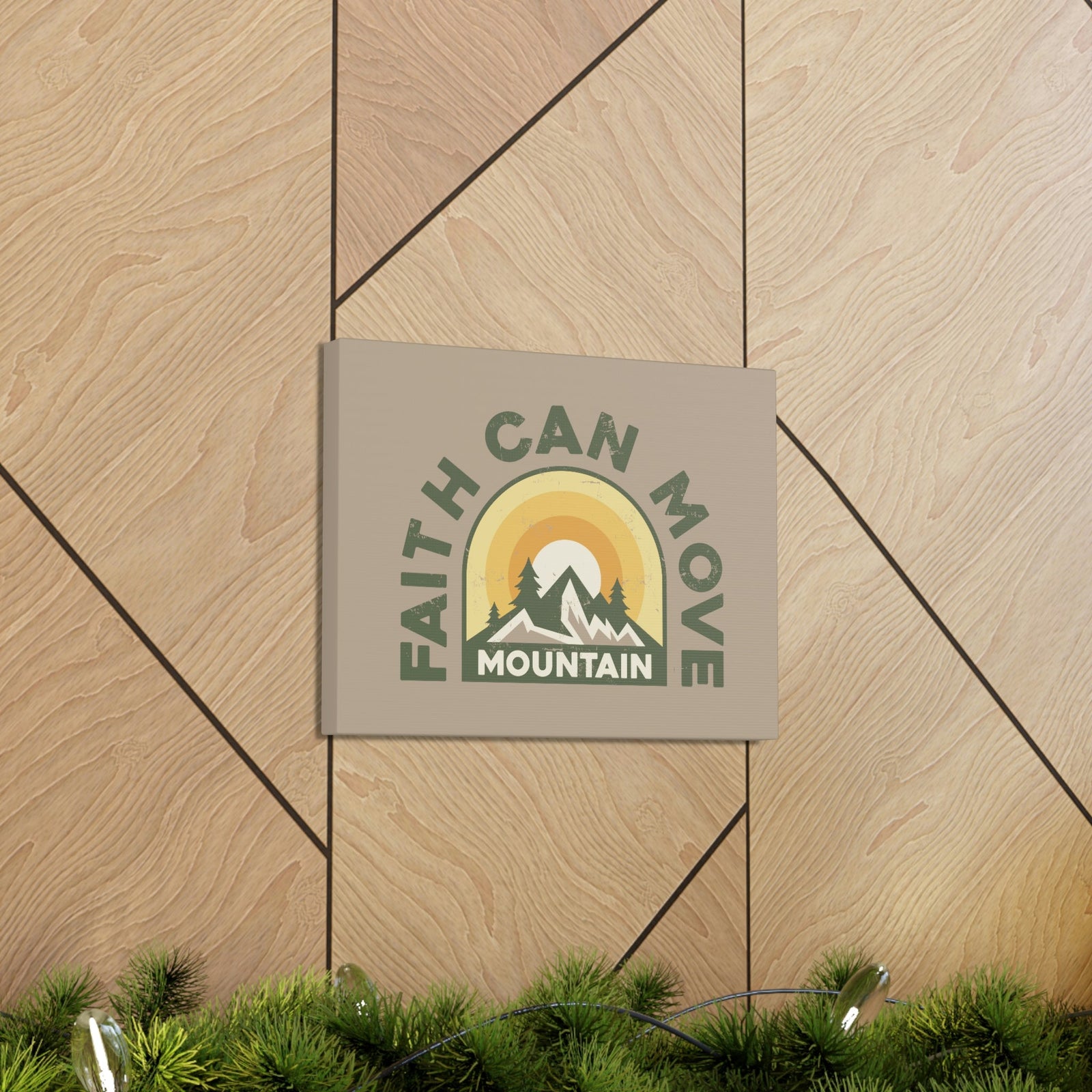 Scripture Walls Faith Can Move Mountain Matthew 21:21 Sun Rise Christian Wall Art Bible Verse Print Ready to Hang Unframed-Express Your Love Gifts