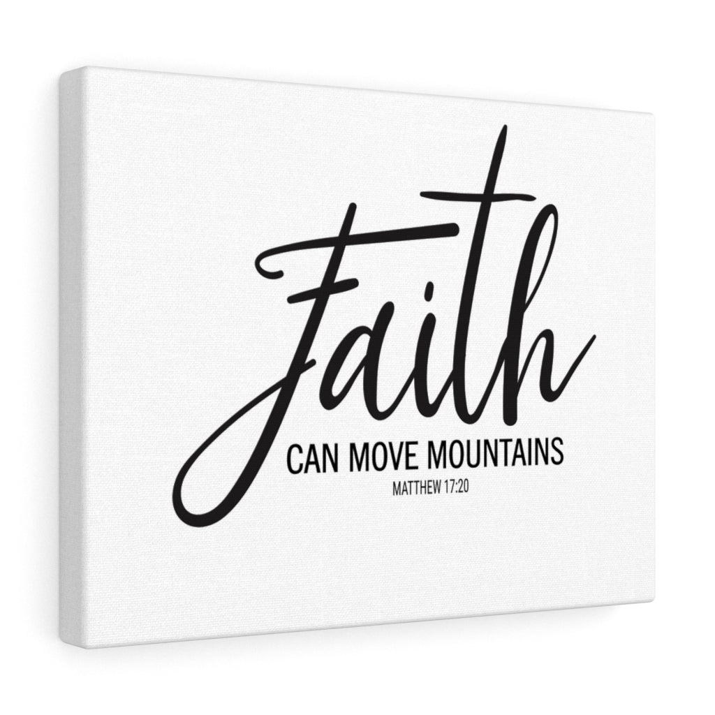 Scripture Walls Faith Can Move Mountains Matthew 17:20 Bible Verse Canvas Christian Wall Art Ready to Hang Unframed-Express Your Love Gifts