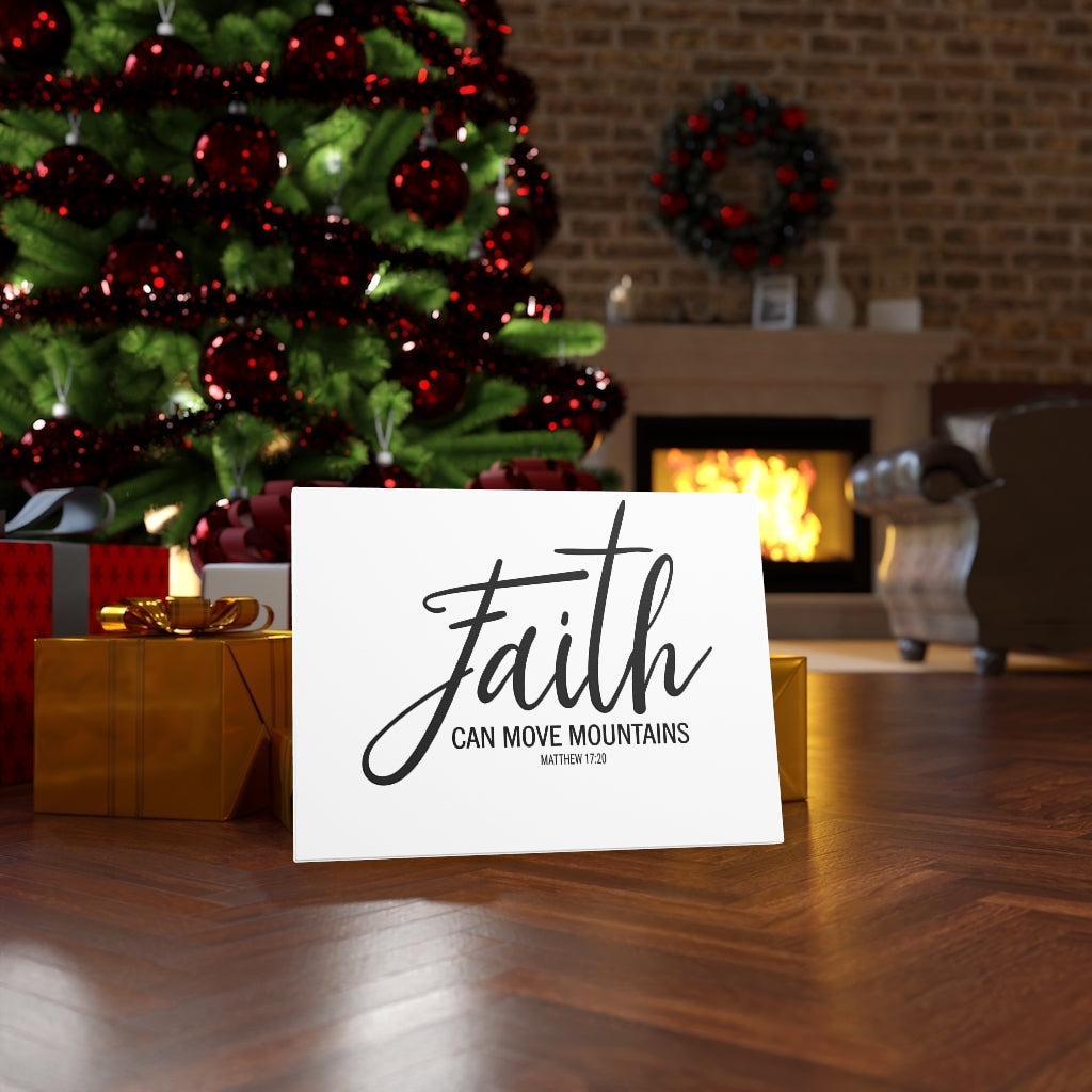 Scripture Walls Faith Can Move Mountains Matthew 17:20 Bible Verse Canvas Christian Wall Art Ready to Hang Unframed-Express Your Love Gifts