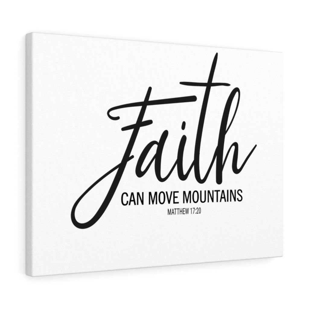 Scripture Walls Faith Can Move Mountains Matthew 17:20 Bible Verse Canvas Christian Wall Art Ready to Hang Unframed-Express Your Love Gifts