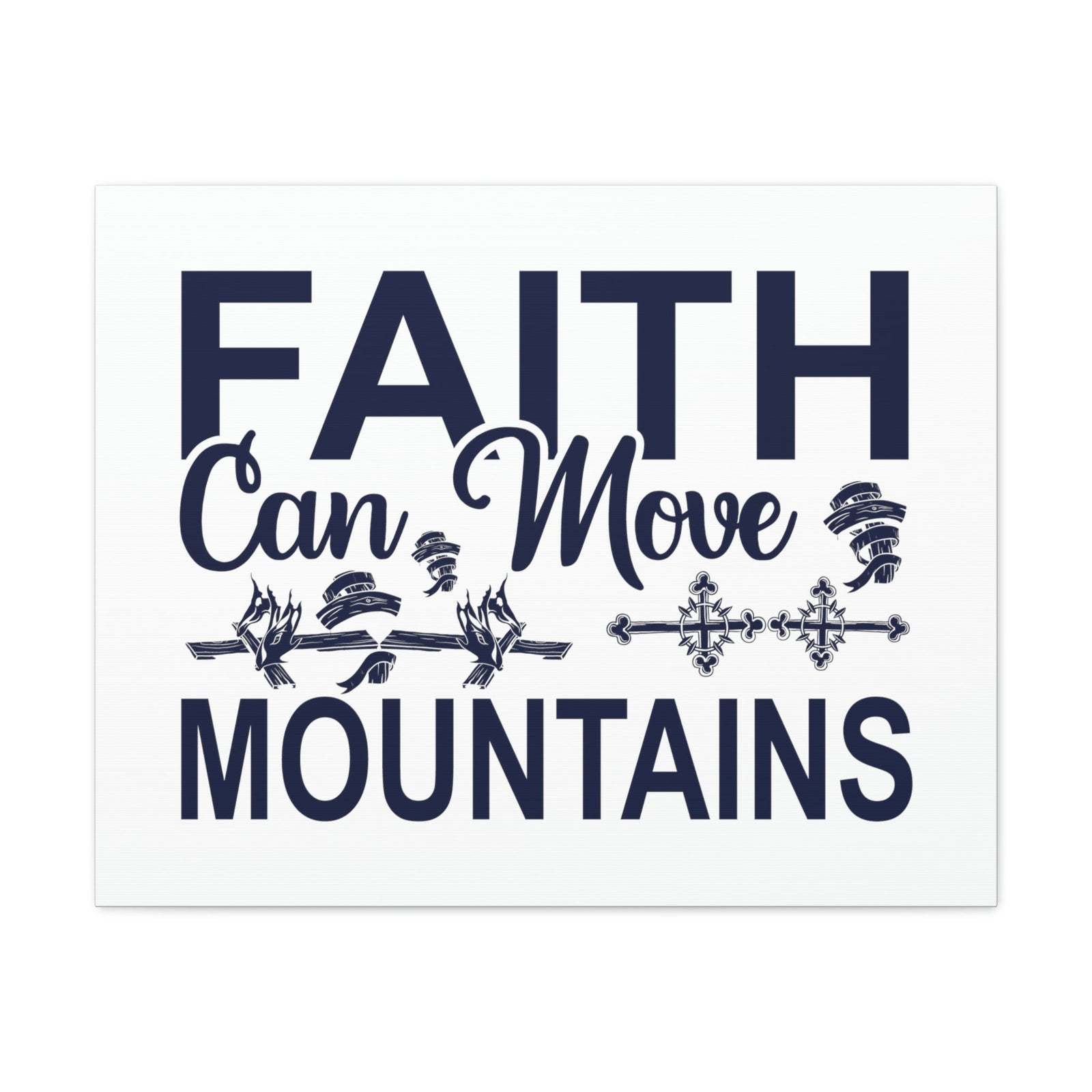 Scripture Walls Faith Can Move Mountains Matthew 17:20 Cross Christian Wall Art Print Ready to Hang Unframed-Express Your Love Gifts