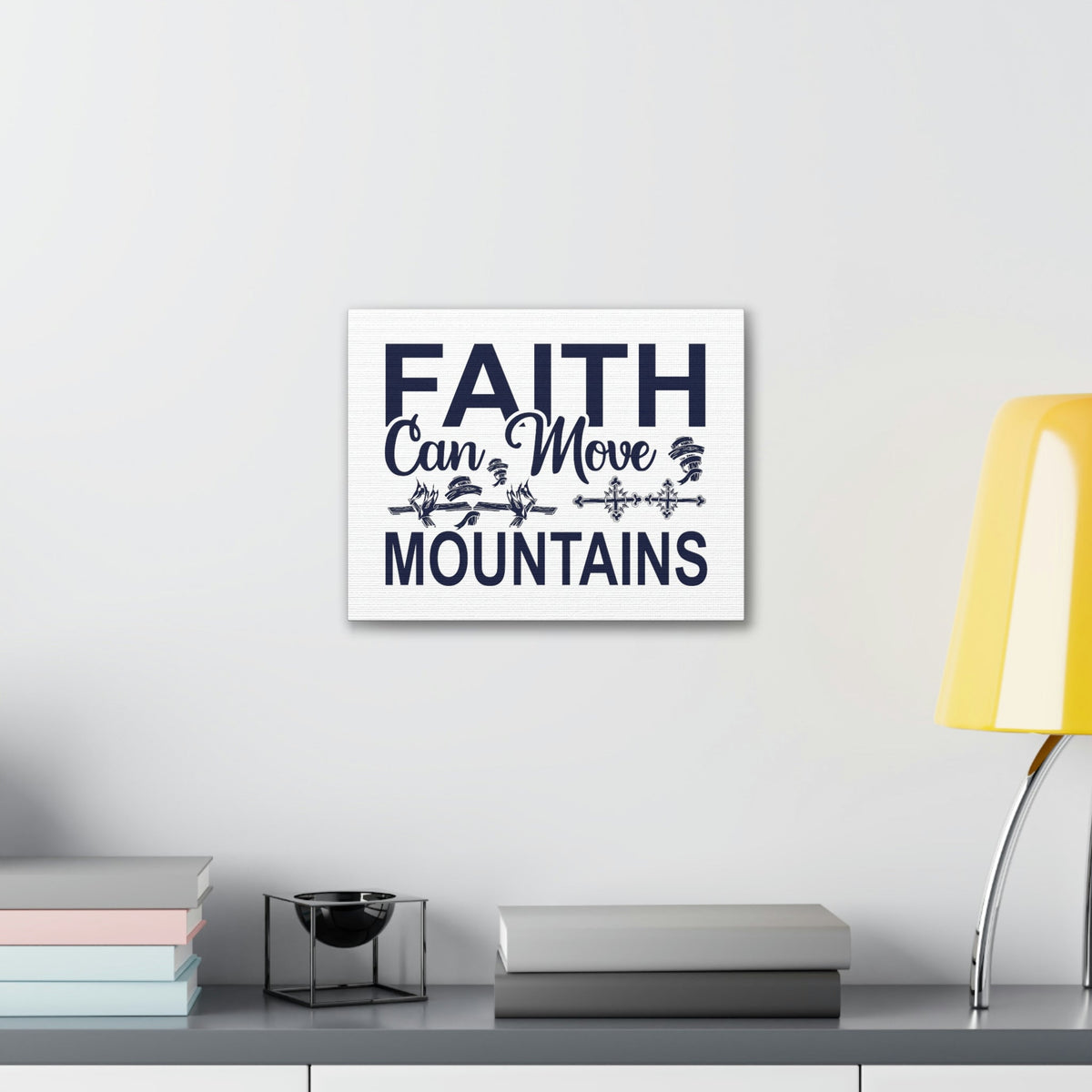 Scripture Walls Faith Can Move Mountains Matthew 17:20 Cross Christian Wall Art Print Ready to Hang Unframed-Express Your Love Gifts