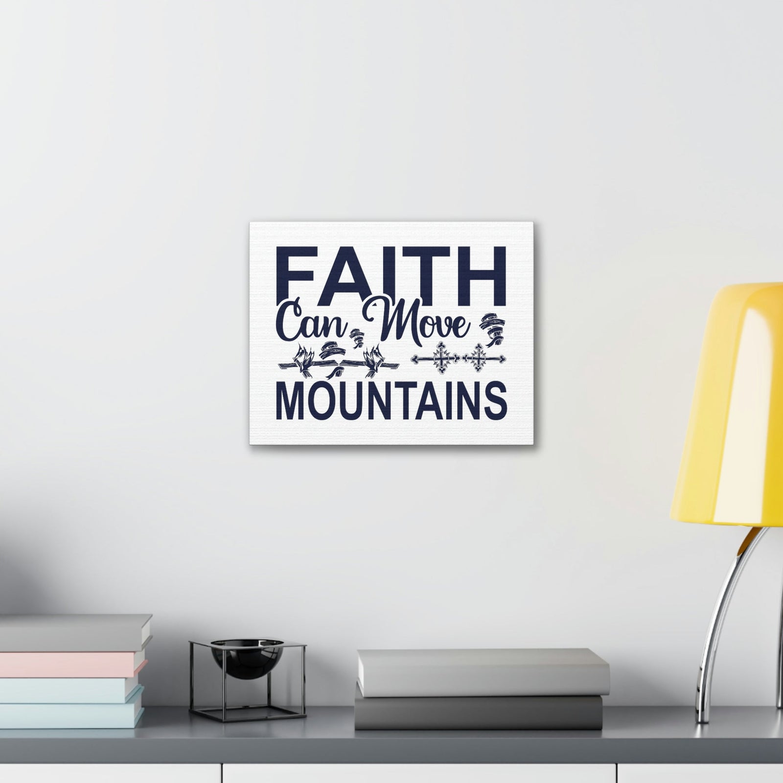 Scripture Walls Faith Can Move Mountains Matthew 17:20 Cross Christian Wall Art Print Ready to Hang Unframed-Express Your Love Gifts