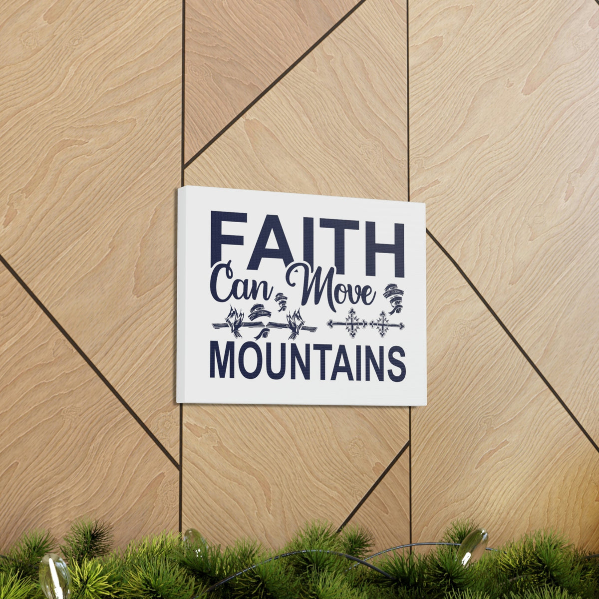 Scripture Walls Faith Can Move Mountains Matthew 17:20 Cross Christian Wall Art Print Ready to Hang Unframed-Express Your Love Gifts