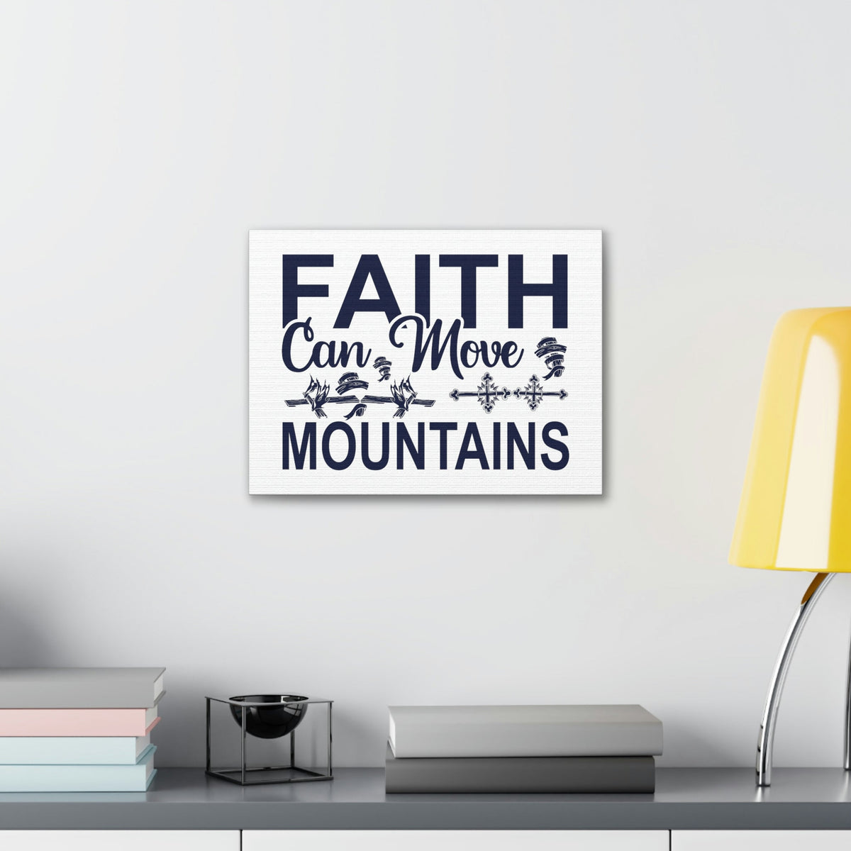 Scripture Walls Faith Can Move Mountains Matthew 17:20 Cross Christian Wall Art Print Ready to Hang Unframed-Express Your Love Gifts