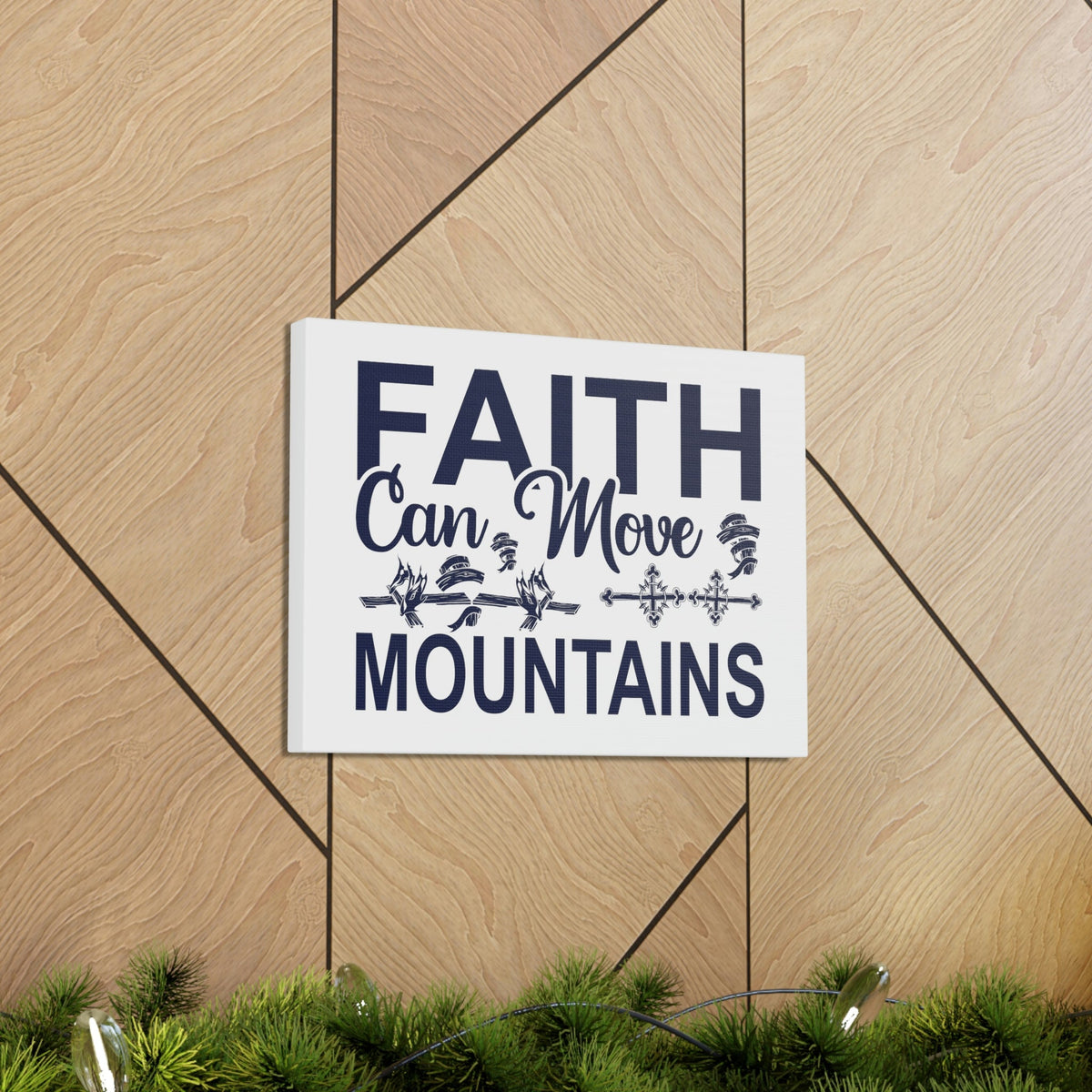 Scripture Walls Faith Can Move Mountains Matthew 17:20 Cross Christian Wall Art Print Ready to Hang Unframed-Express Your Love Gifts