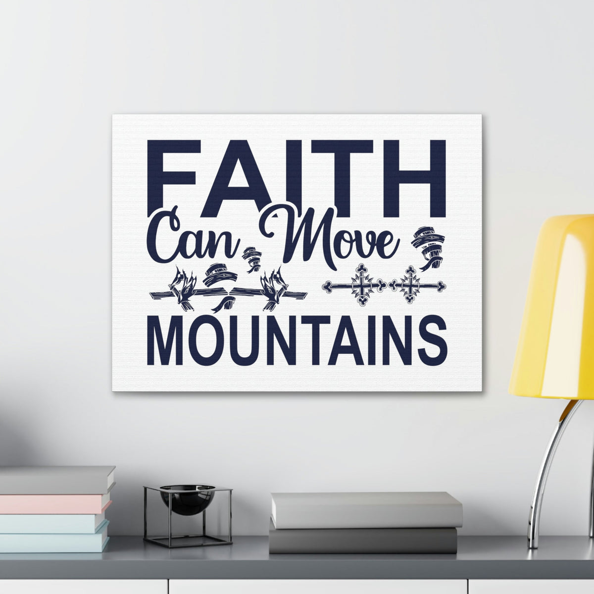 Scripture Walls Faith Can Move Mountains Matthew 17:20 Cross Christian Wall Art Print Ready to Hang Unframed-Express Your Love Gifts