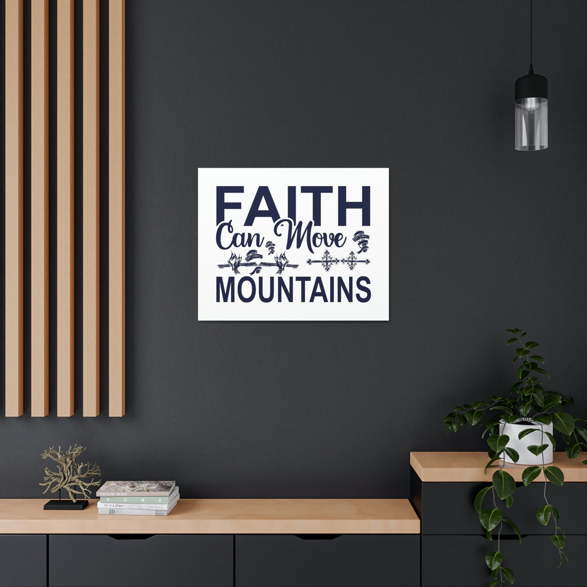 Scripture Walls Faith Can Move Mountains Matthew 17:20 Cross Christian Wall Art Print Ready to Hang Unframed-Express Your Love Gifts