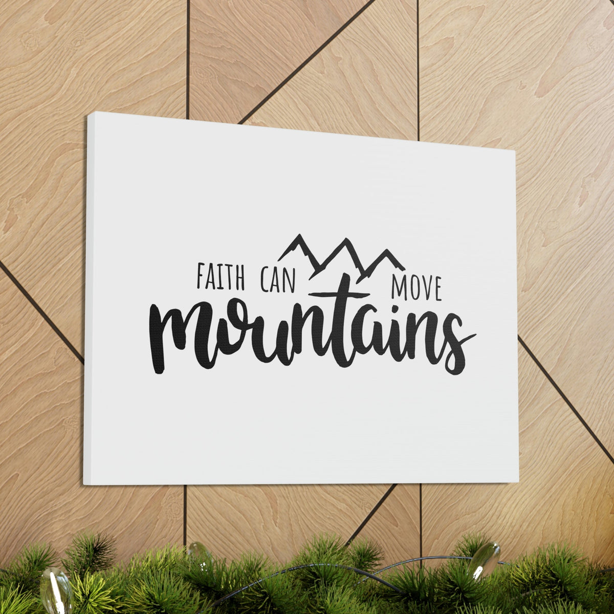 Scripture Walls Faith Can Move Mountains Matthew 21:21 Black Christian Wall Art Bible Verse Print Ready to Hang Unframed-Express Your Love Gifts