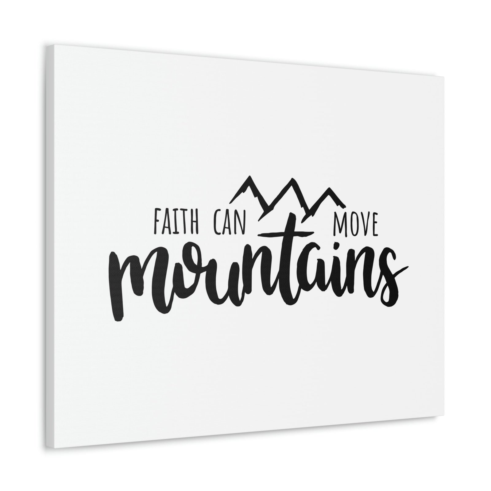 Scripture Walls Faith Can Move Mountains Matthew 21:21 Black Christian Wall Art Bible Verse Print Ready to Hang Unframed-Express Your Love Gifts