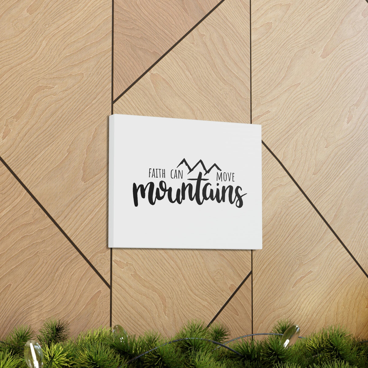 Scripture Walls Faith Can Move Mountains Matthew 21:21 Black Christian Wall Art Bible Verse Print Ready to Hang Unframed-Express Your Love Gifts