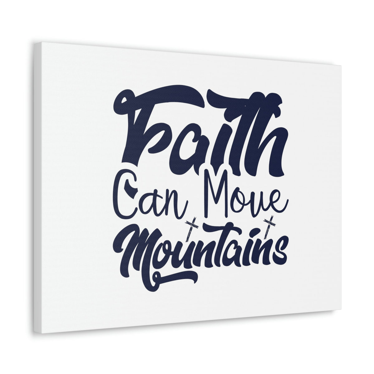 Scripture Walls Faith Can Move Mountains Matthew 21:21 Blue Letters Christian Wall Art Bible Verse Print Ready to Hang Unframed-Express Your Love Gifts