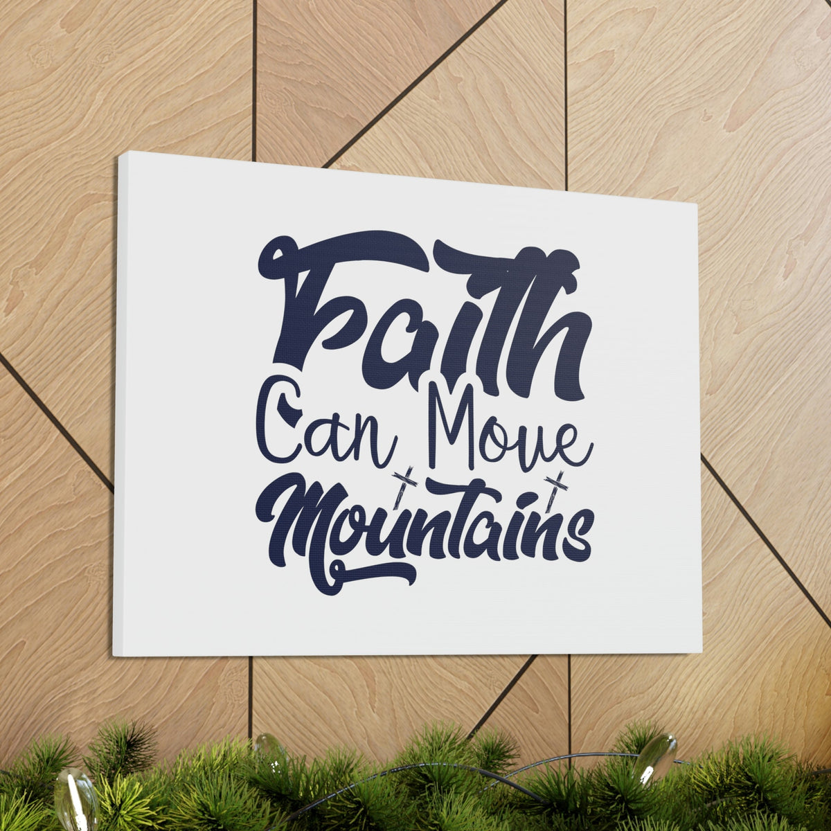 Scripture Walls Faith Can Move Mountains Matthew 21:21 Blue Letters Christian Wall Art Bible Verse Print Ready to Hang Unframed-Express Your Love Gifts
