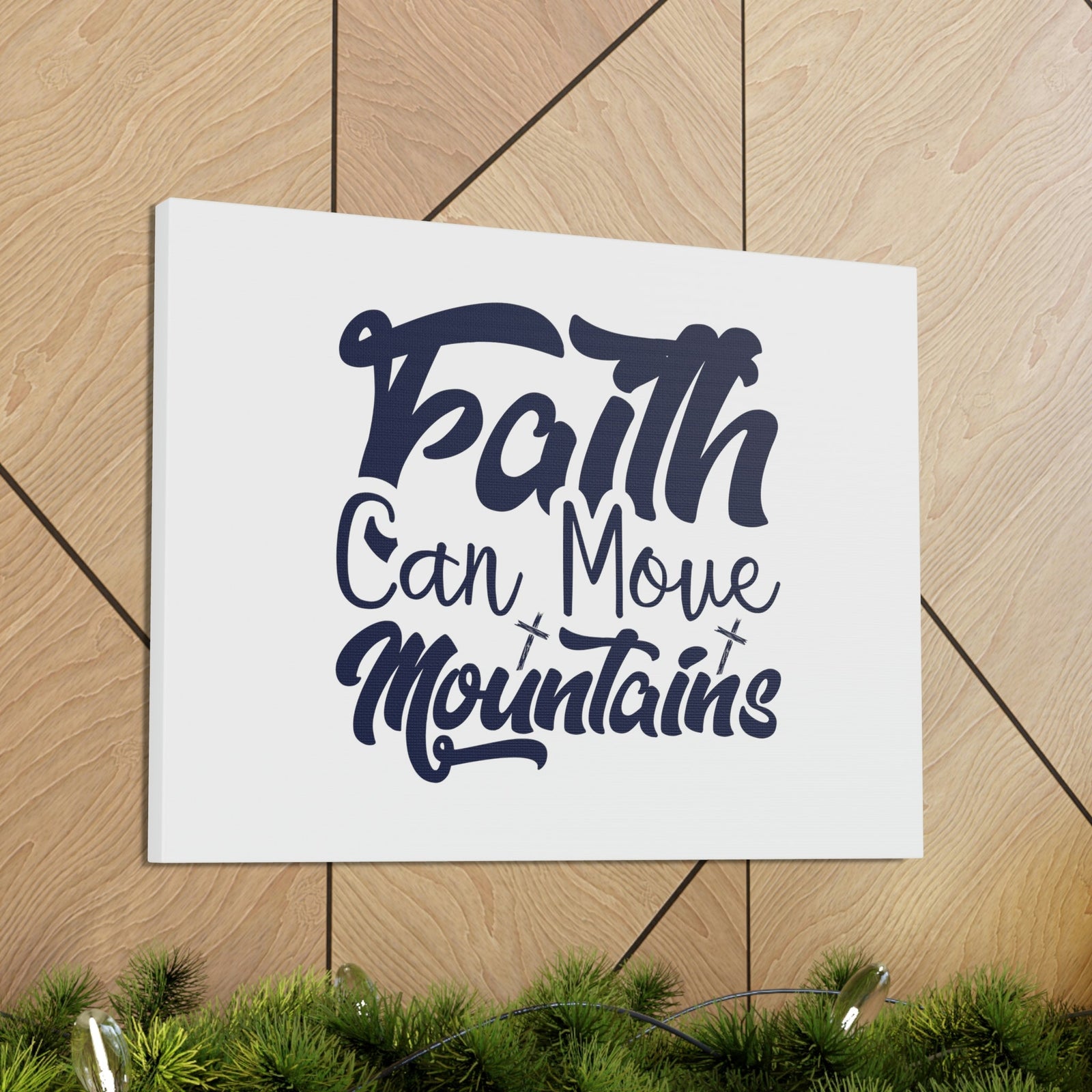 Scripture Walls Faith Can Move Mountains Matthew 21:21 Blue Letters Christian Wall Art Bible Verse Print Ready to Hang Unframed-Express Your Love Gifts
