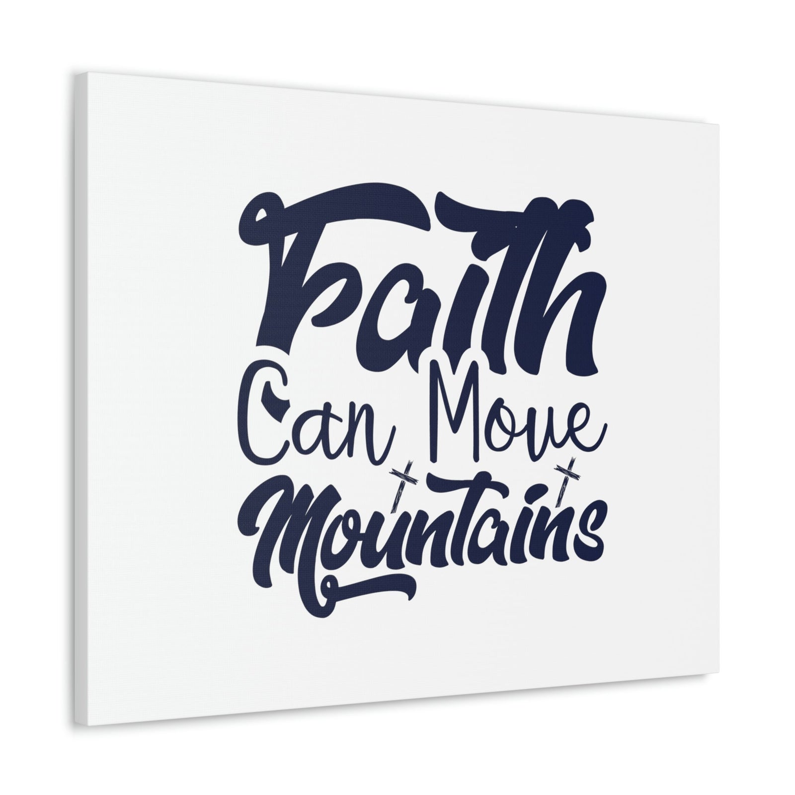 Scripture Walls Faith Can Move Mountains Matthew 21:21 Blue Letters Christian Wall Art Bible Verse Print Ready to Hang Unframed-Express Your Love Gifts