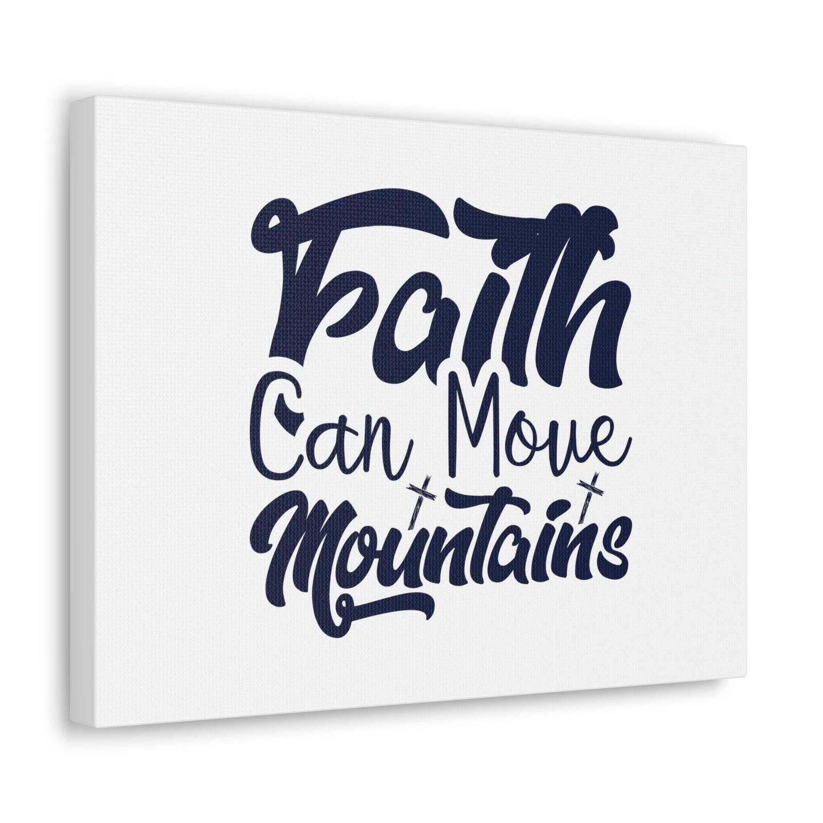 Scripture Walls Faith Can Move Mountains Matthew 21:21 Blue Letters Christian Wall Art Bible Verse Print Ready to Hang Unframed-Express Your Love Gifts