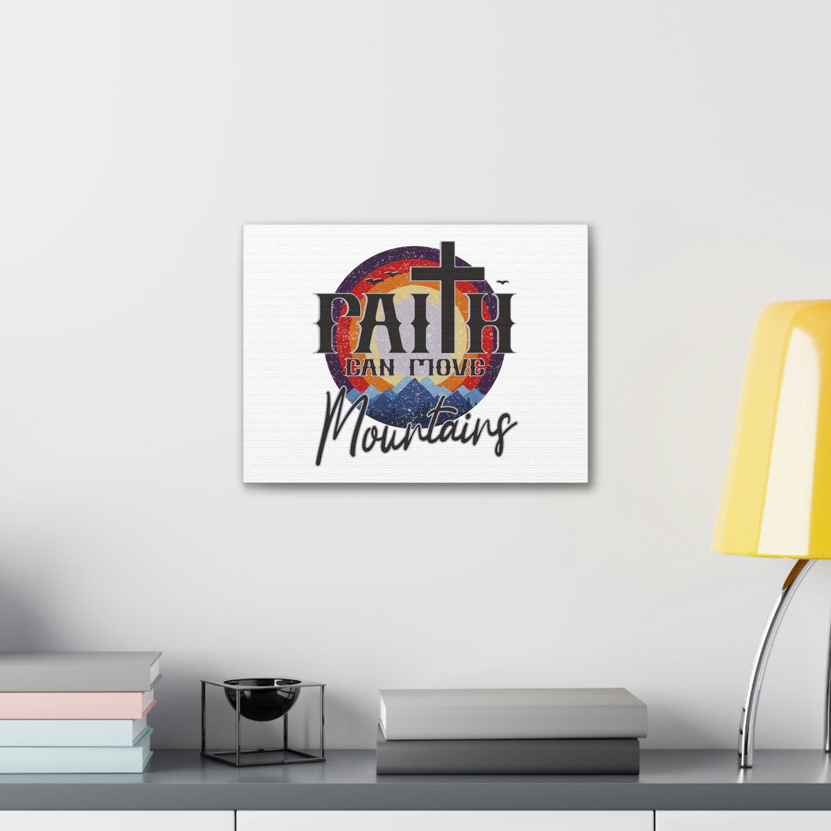 Scripture Walls Faith Can Move Mountains Matthew 21:21 Colored Christian Wall Art Bible Verse Print Ready to Hang Unframed-Express Your Love Gifts