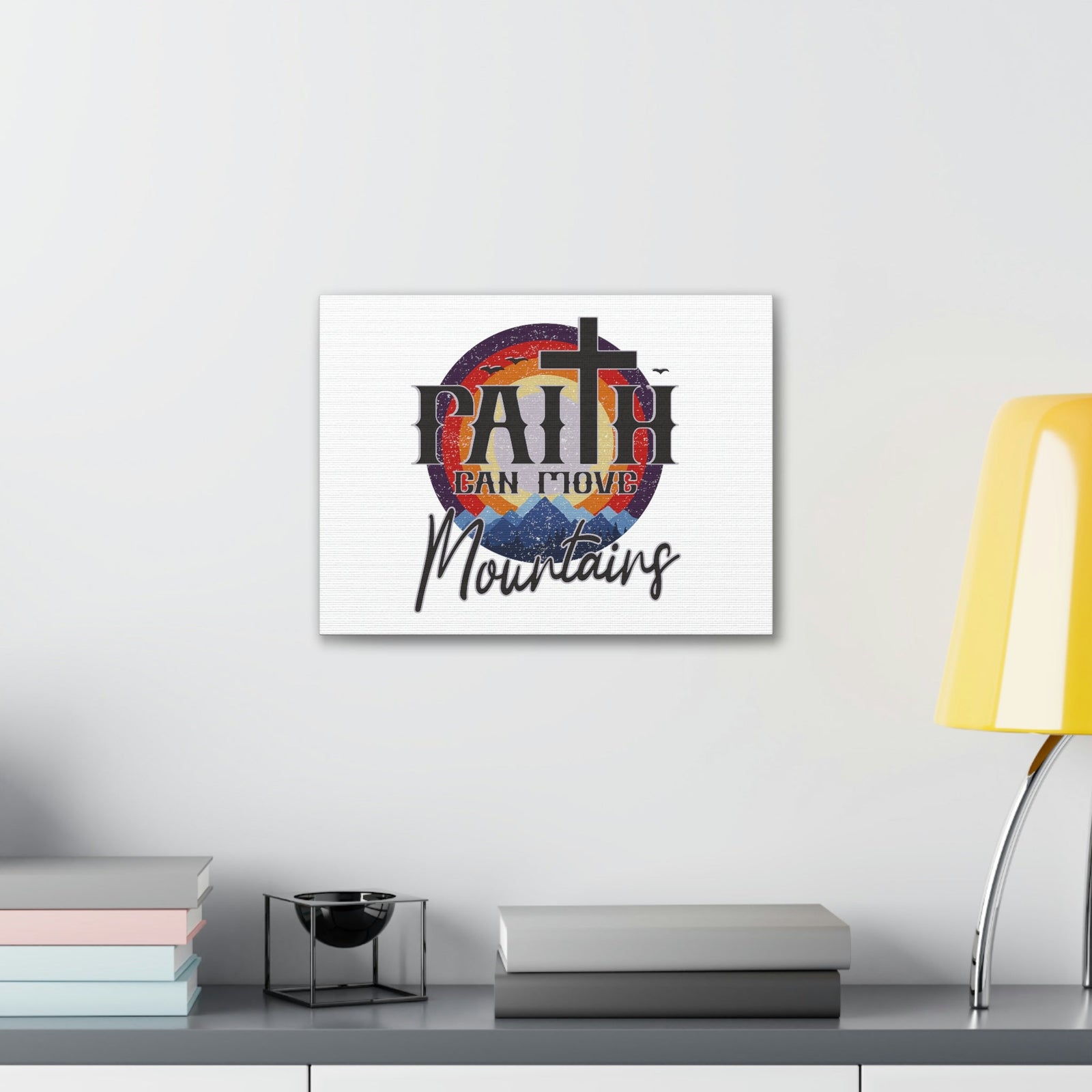 Scripture Walls Faith Can Move Mountains Matthew 21:21 Colored Christian Wall Art Bible Verse Print Ready to Hang Unframed-Express Your Love Gifts