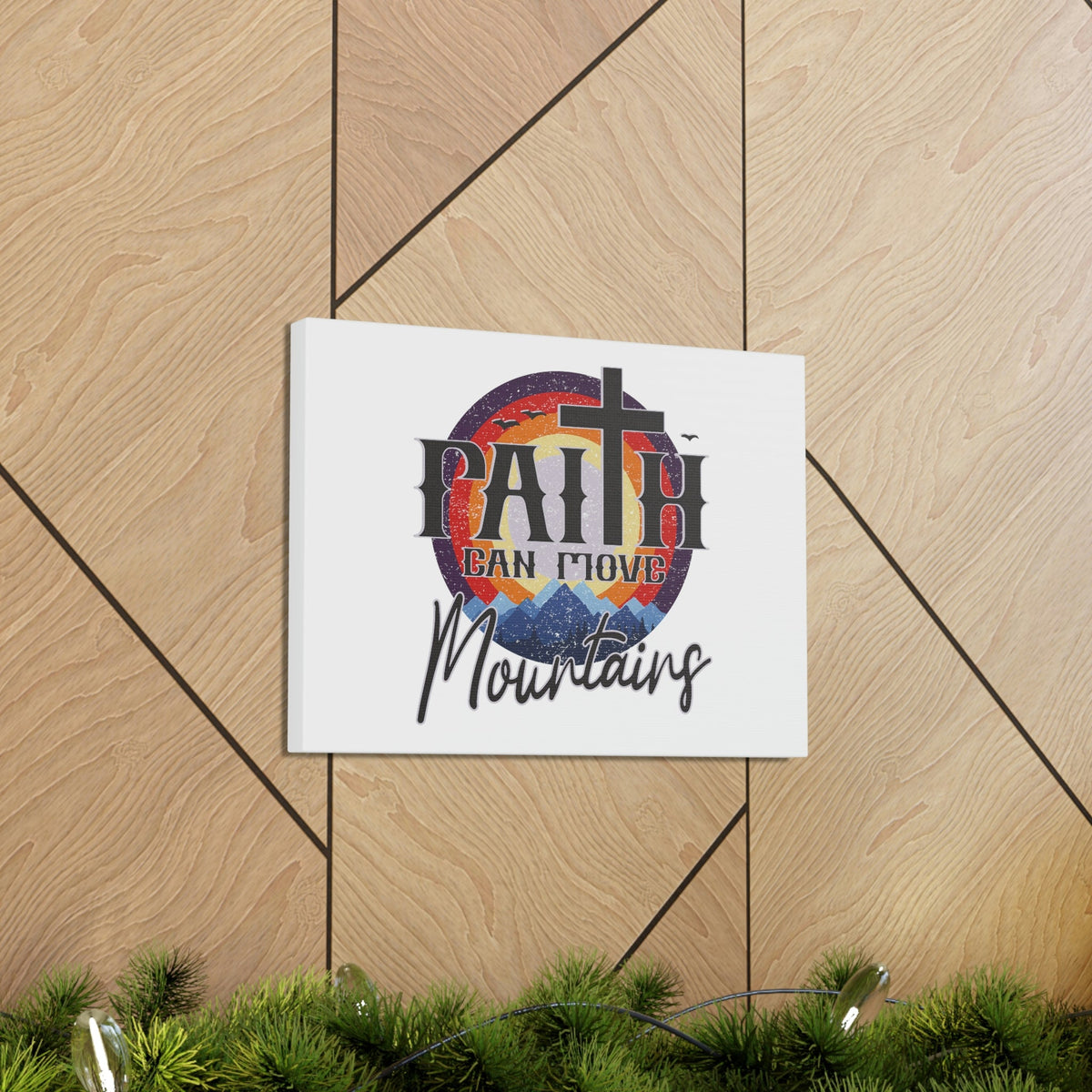 Scripture Walls Faith Can Move Mountains Matthew 21:21 Colored Christian Wall Art Bible Verse Print Ready to Hang Unframed-Express Your Love Gifts