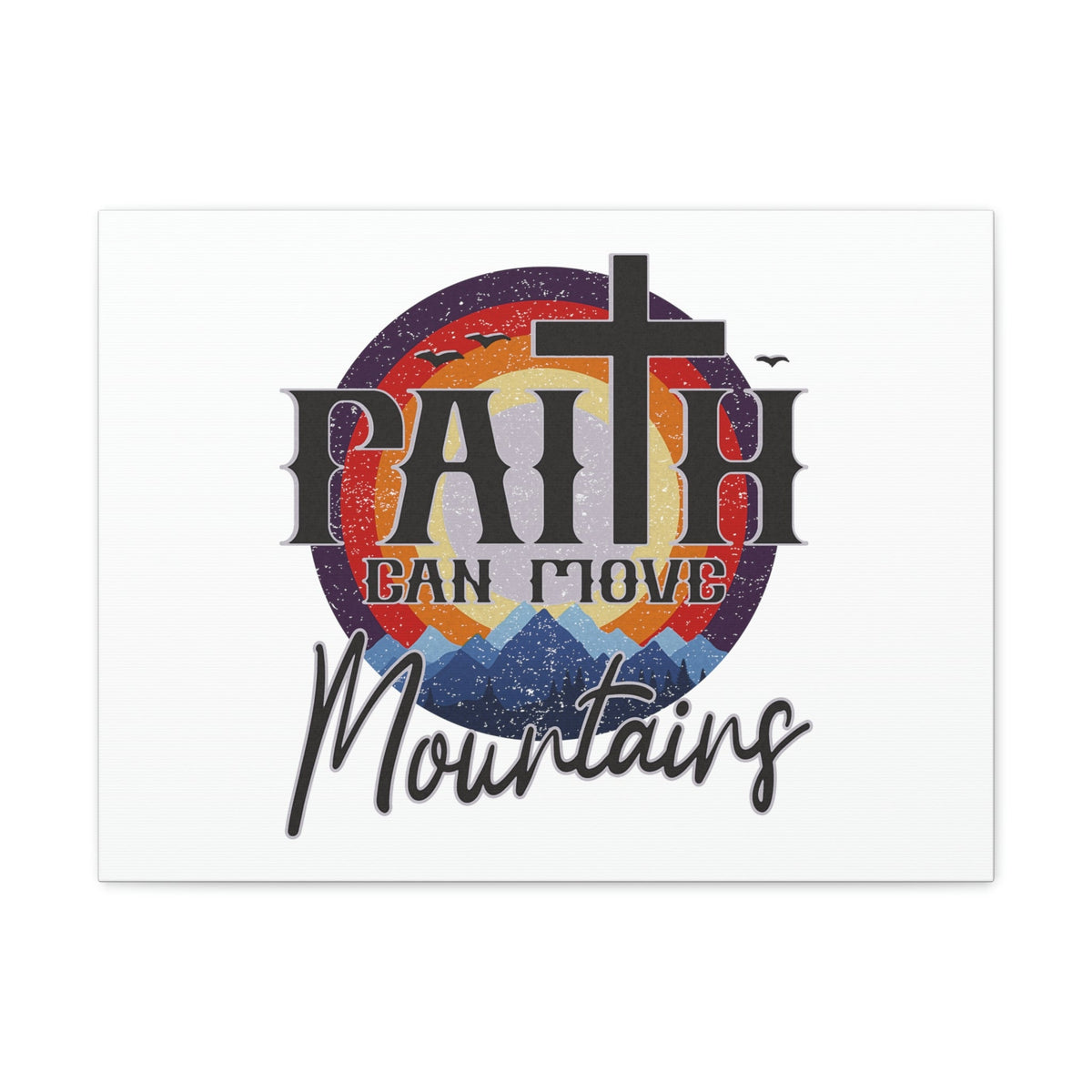 Scripture Walls Faith Can Move Mountains Matthew 21:21 Colored Christian Wall Art Bible Verse Print Ready to Hang Unframed-Express Your Love Gifts