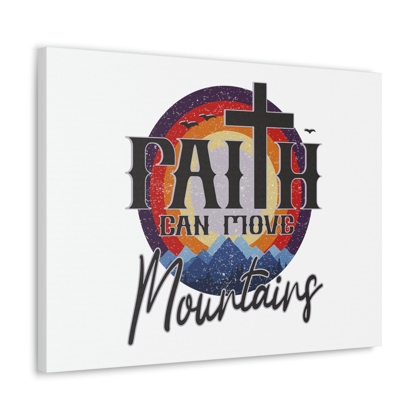 Scripture Walls Faith Can Move Mountains Matthew 21:21 Colored Christian Wall Art Bible Verse Print Ready to Hang Unframed-Express Your Love Gifts