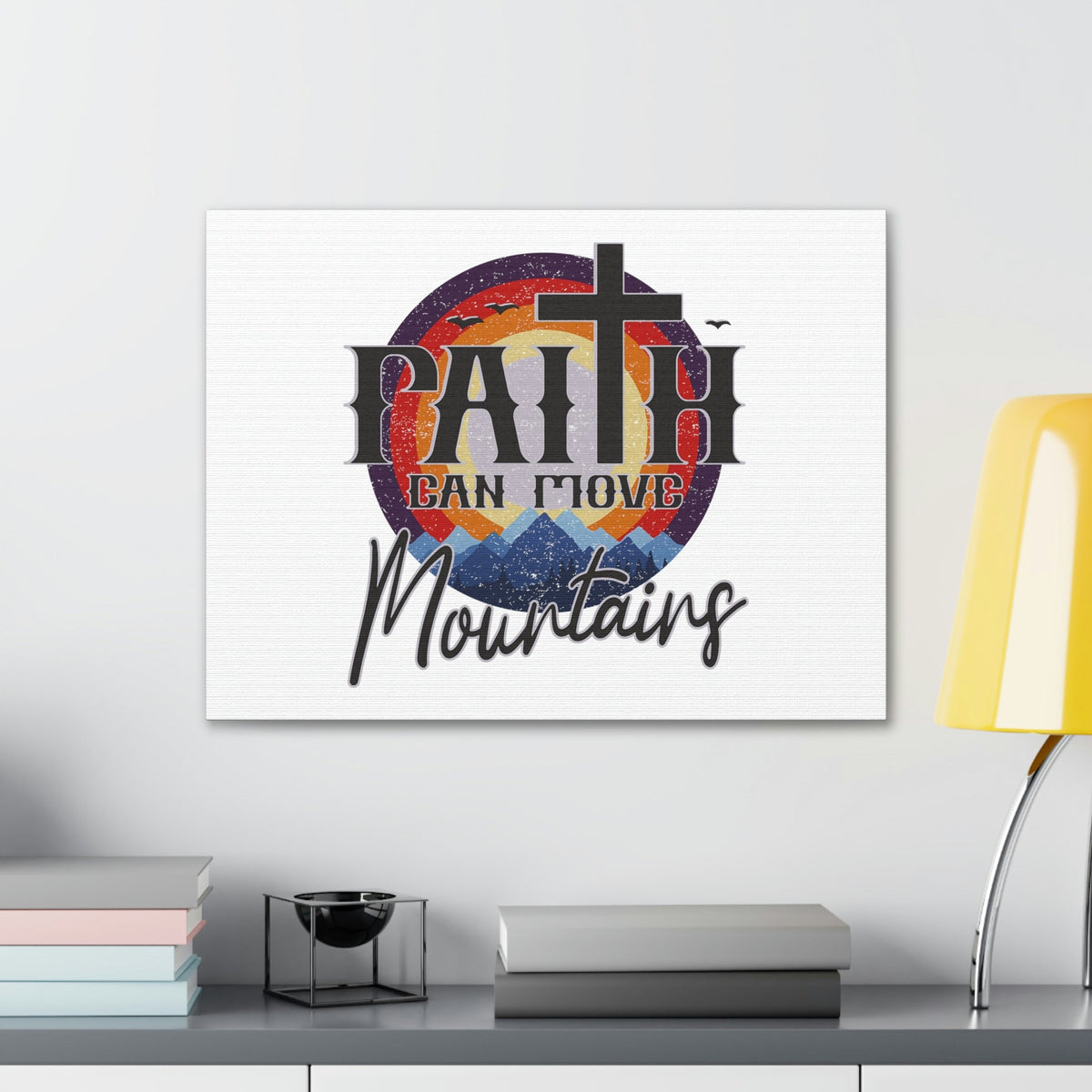 Scripture Walls Faith Can Move Mountains Matthew 21:21 Colored Christian Wall Art Bible Verse Print Ready to Hang Unframed-Express Your Love Gifts