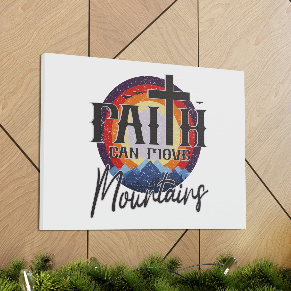 Scripture Walls Faith Can Move Mountains Matthew 21:21 Colored Christian Wall Art Bible Verse Print Ready to Hang Unframed-Express Your Love Gifts