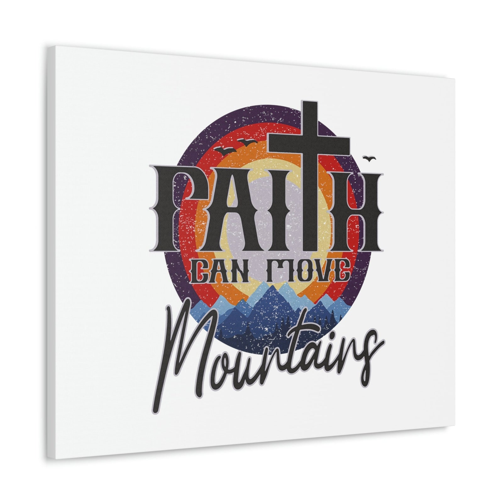 Scripture Walls Faith Can Move Mountains Matthew 21:21 Colored Christian Wall Art Bible Verse Print Ready to Hang Unframed-Express Your Love Gifts