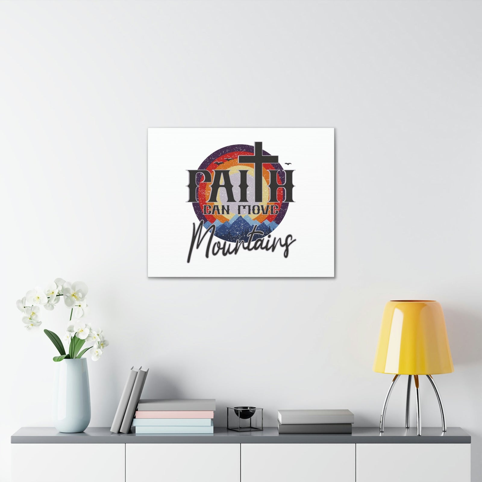 Scripture Walls Faith Can Move Mountains Matthew 21:21 Colored Christian Wall Art Bible Verse Print Ready to Hang Unframed-Express Your Love Gifts