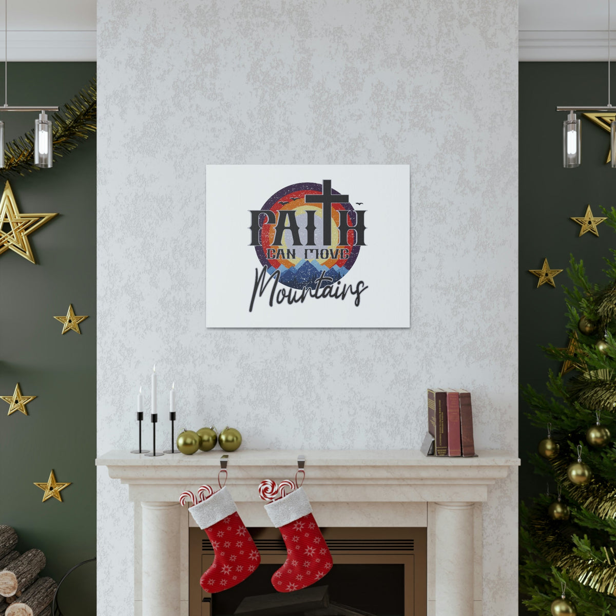 Scripture Walls Faith Can Move Mountains Matthew 21:21 Colored Christian Wall Art Bible Verse Print Ready to Hang Unframed-Express Your Love Gifts