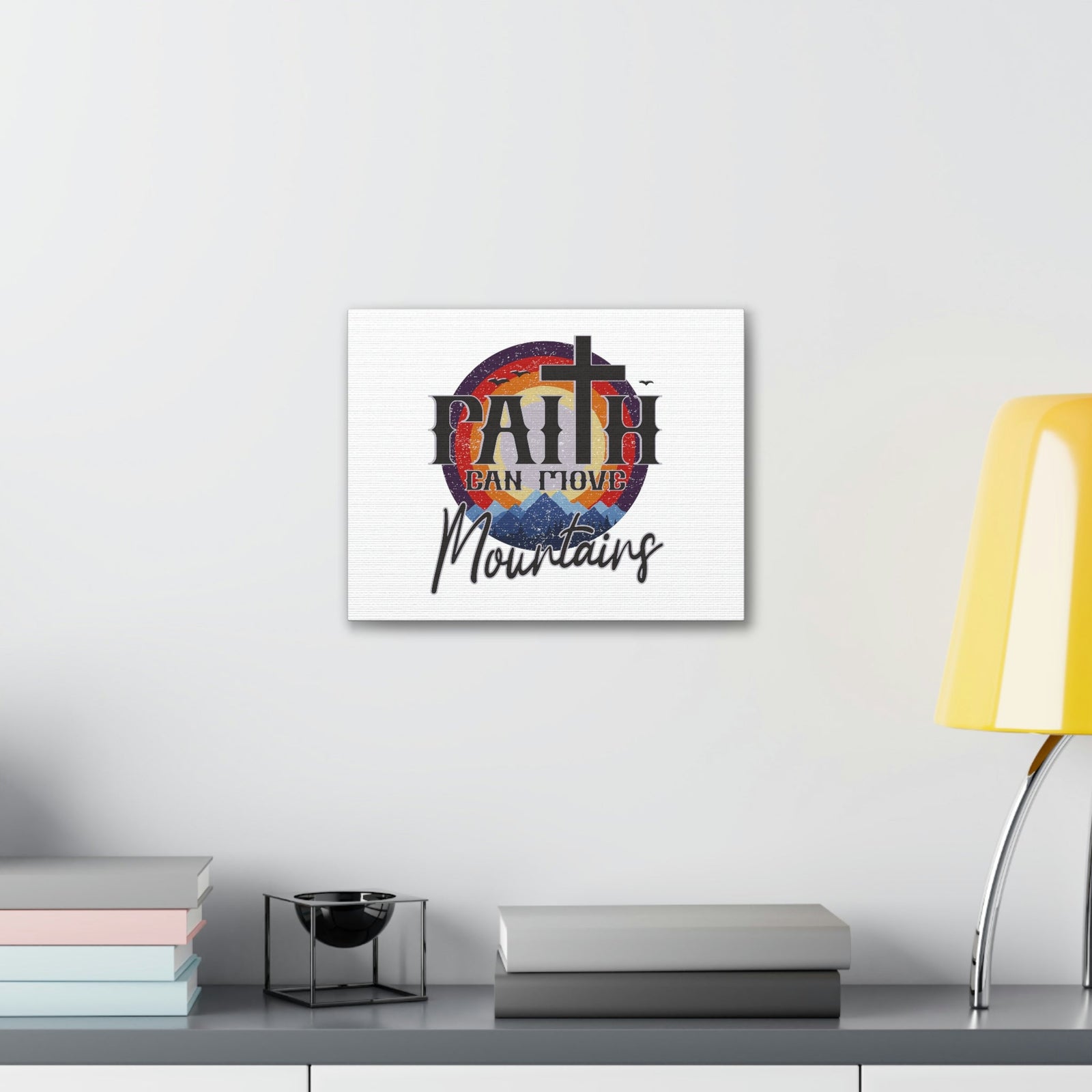 Scripture Walls Faith Can Move Mountains Matthew 21:21 Colored Christian Wall Art Bible Verse Print Ready to Hang Unframed-Express Your Love Gifts