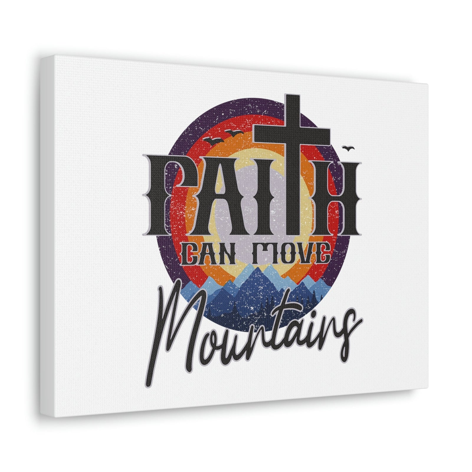 Scripture Walls Faith Can Move Mountains Matthew 21:21 Colored Christian Wall Art Bible Verse Print Ready to Hang Unframed-Express Your Love Gifts