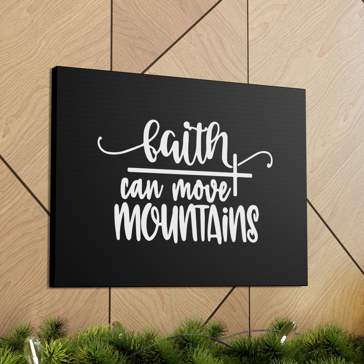 Scripture Walls Faith Can Move Mountains Matthew 21:21 Long Cross Christian Wall Art Bible Verse Print Ready to Hang Unframed-Express Your Love Gifts