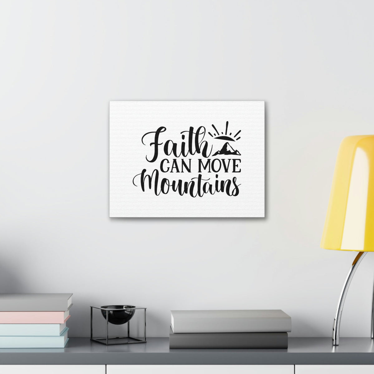 Scripture Walls Faith Can Move Mountains Matthew 21:21 Sun Rise Christian Wall Art Bible Verse Print Ready to Hang Unframed-Express Your Love Gifts