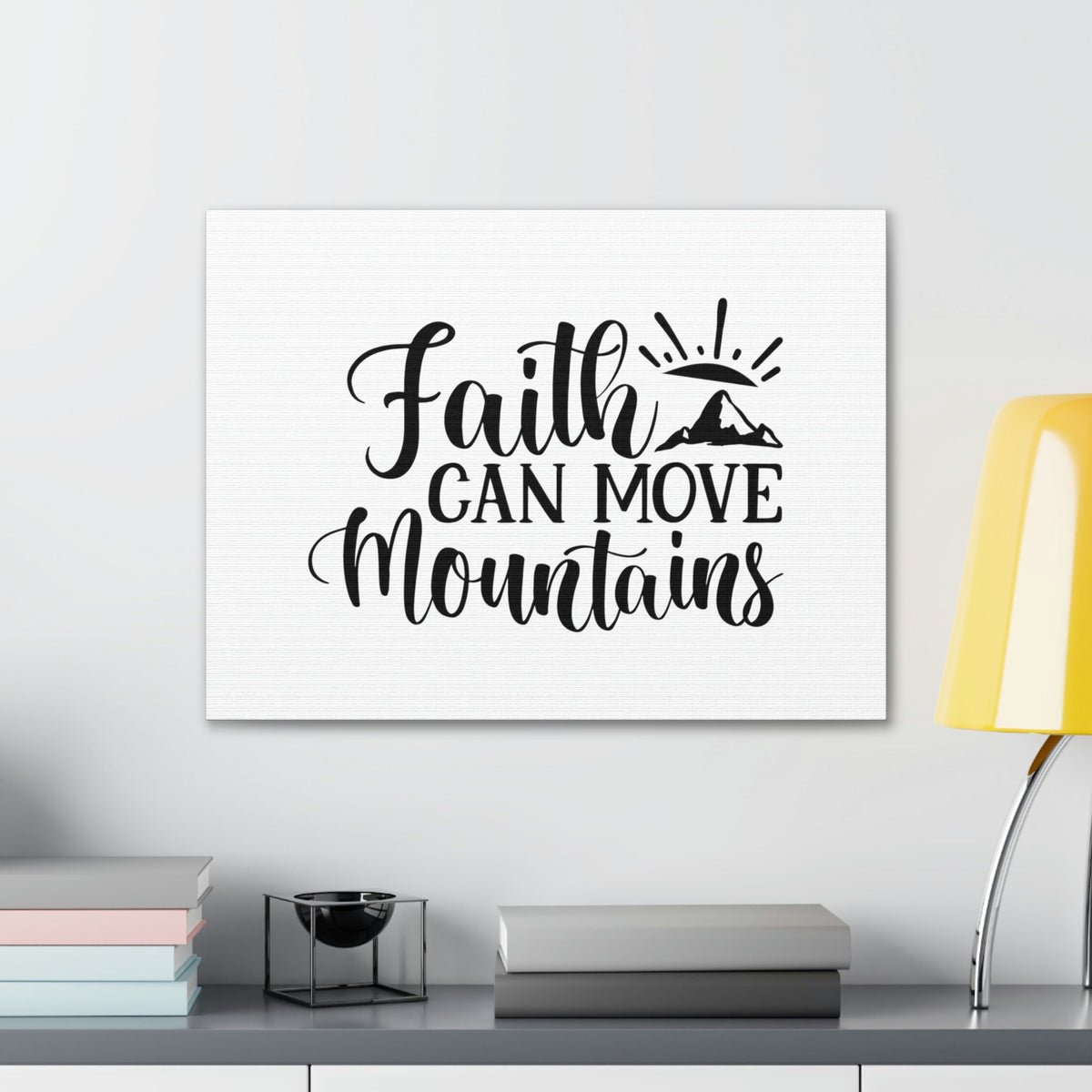 Scripture Walls Faith Can Move Mountains Matthew 21:21 Sun Rise Christian Wall Art Bible Verse Print Ready to Hang Unframed-Express Your Love Gifts