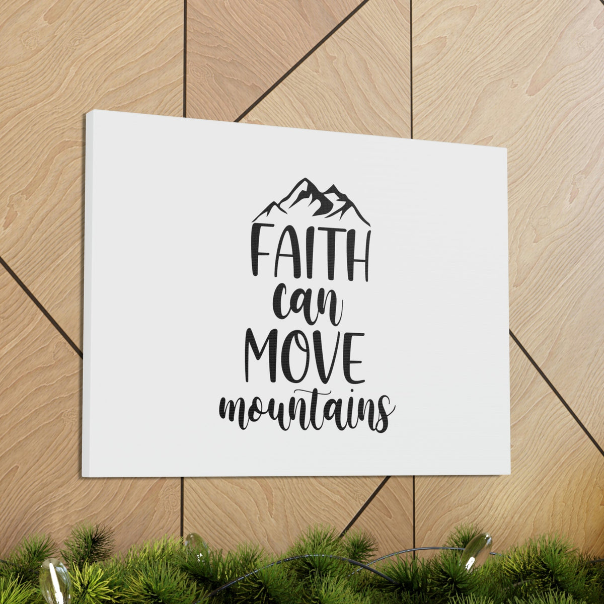 Scripture Walls Faith Can Move Mountains Matthew 21:21 White Christian Wall Art Bible Verse Print Ready to Hang Unframed-Express Your Love Gifts
