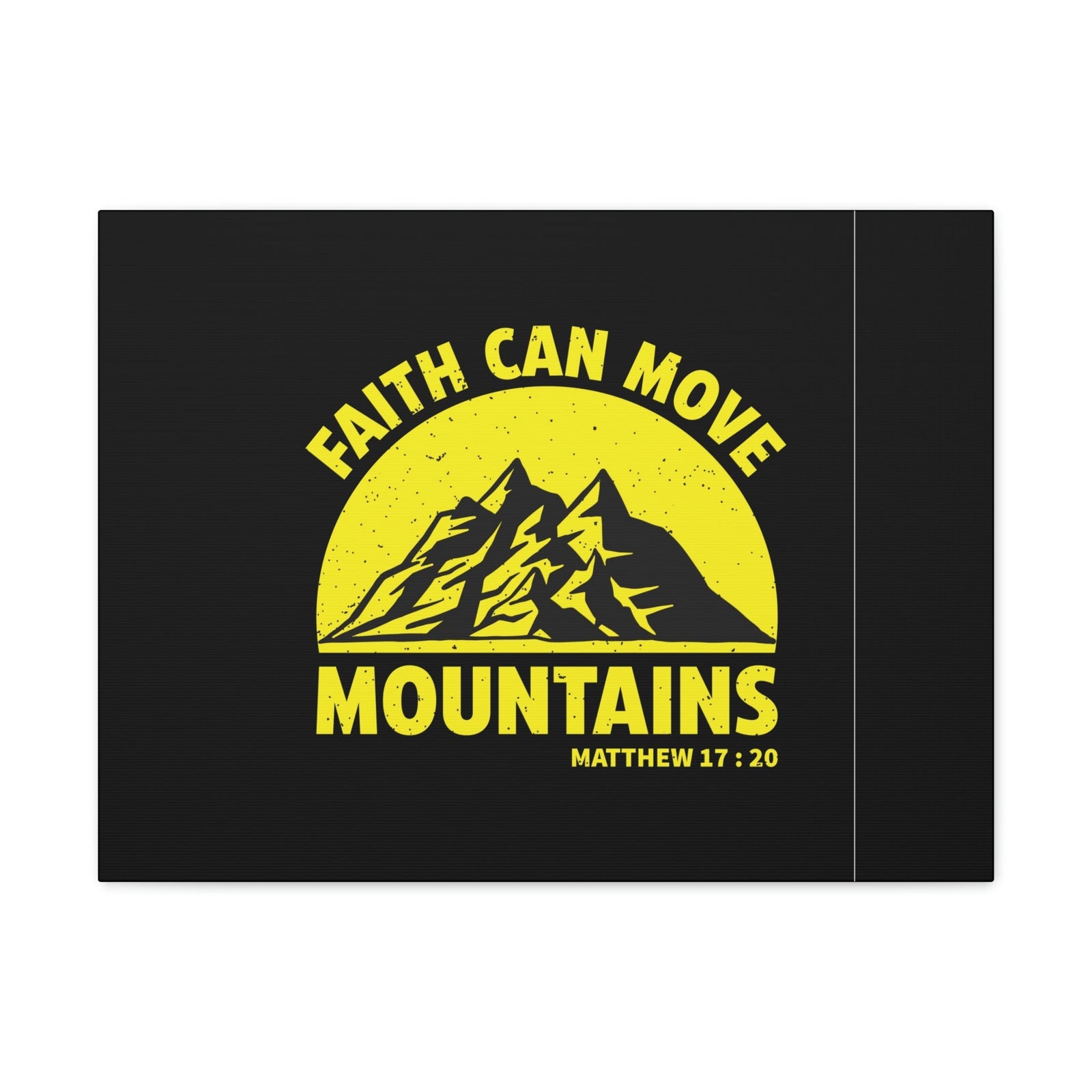 Scripture Walls Faith Can Move Mountains Matthew 21:21 Yellow Christian Wall Art Bible Verse Print Ready to Hang Unframed-Express Your Love Gifts