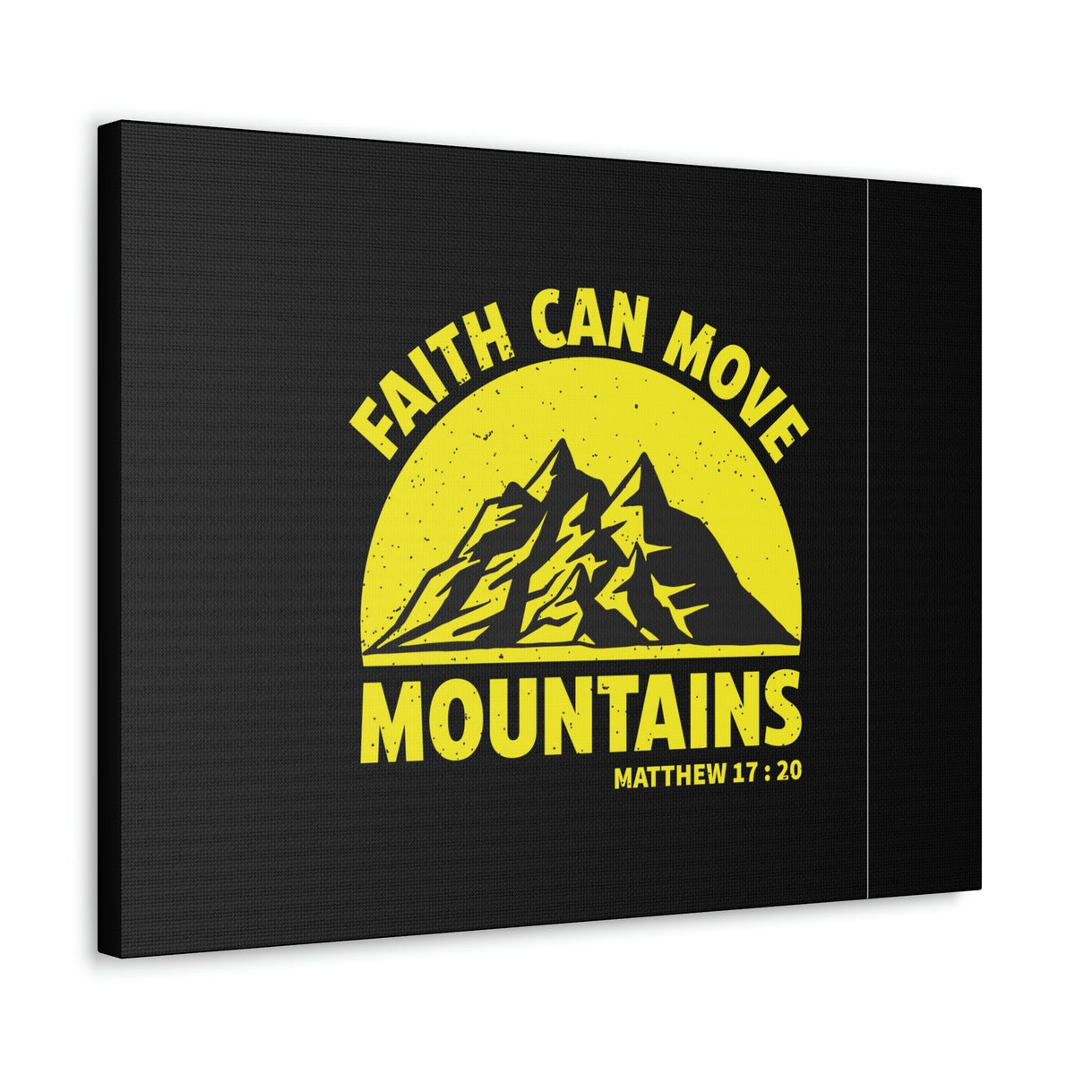 Scripture Walls Faith Can Move Mountains Matthew 21:21 Yellow Christian Wall Art Bible Verse Print Ready to Hang Unframed-Express Your Love Gifts