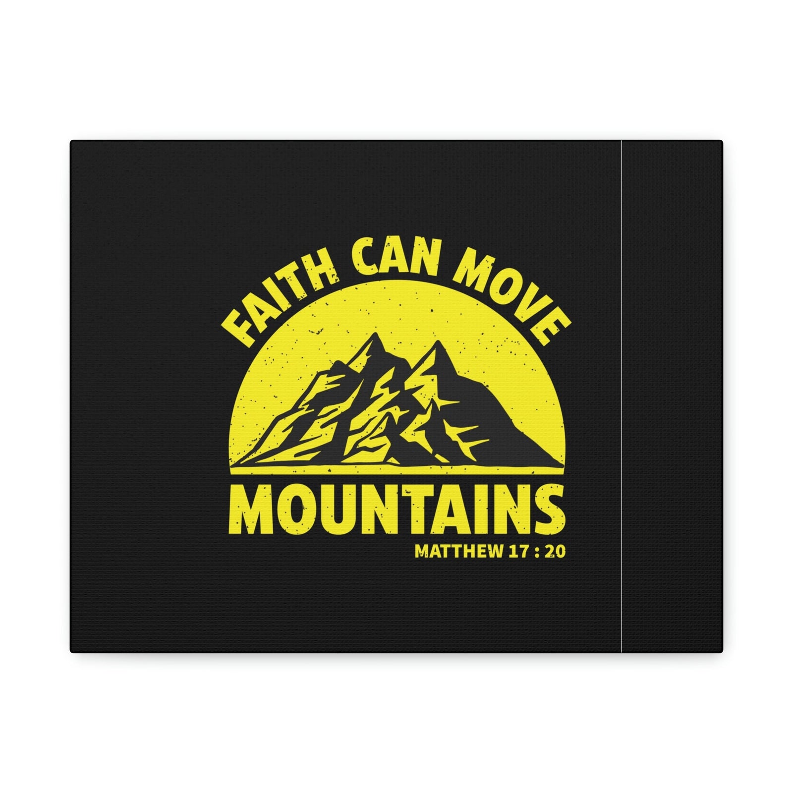 Scripture Walls Faith Can Move Mountains Matthew 21:21 Yellow Christian Wall Art Bible Verse Print Ready to Hang Unframed-Express Your Love Gifts